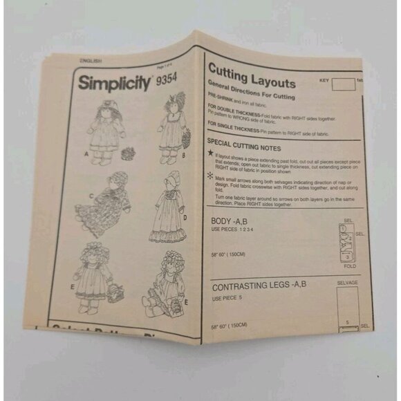 Simplicity 9354 Dolls and Clothes Sewing Craft Pattern Uncut Blaine Heigl - Picture 6 of 8